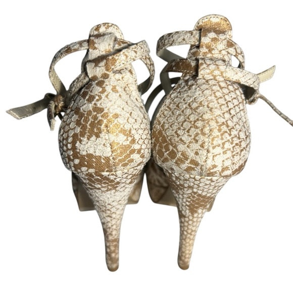 Colin Stuart Snakeskin Print Platform Heels Sz 6.5 - Picture 4 of 10